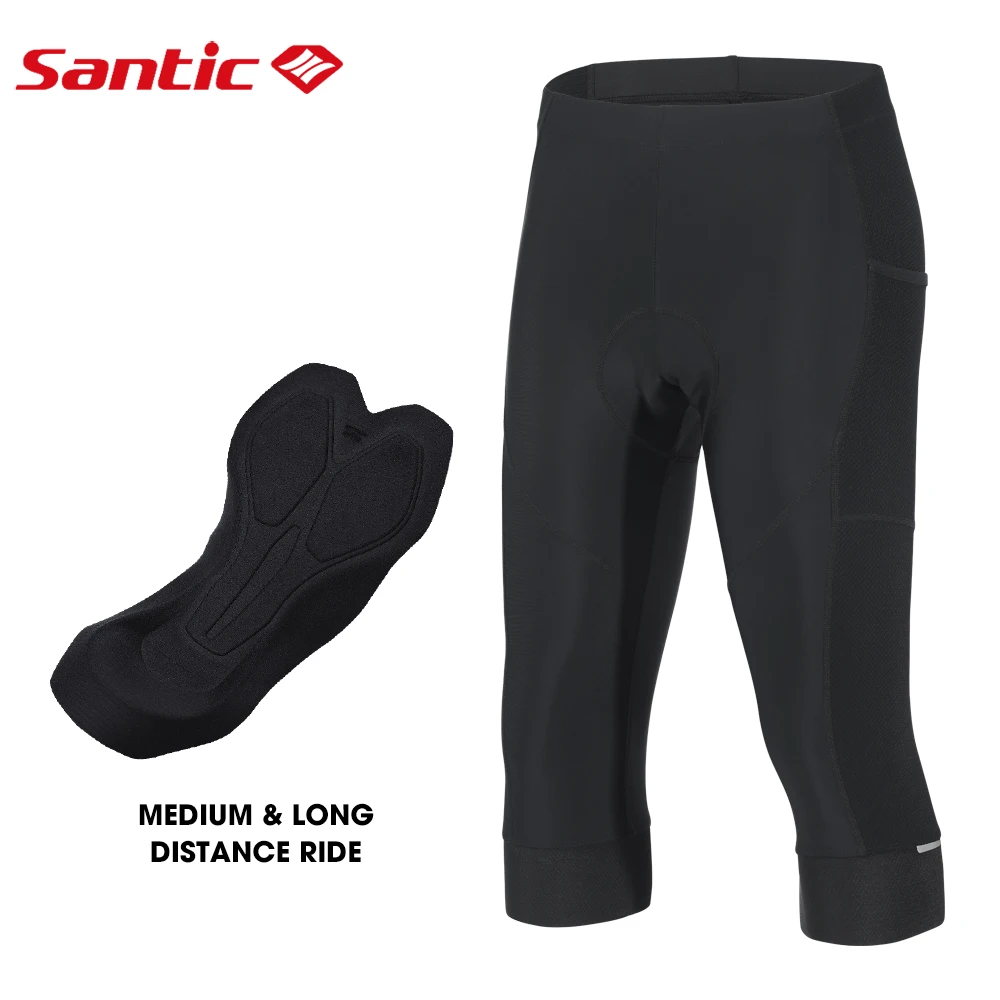 Santic Men Cycling Shorts  Summer Road MTB Riding Cropped Pants Sponge Cushion Riding Shorts M2C05144H