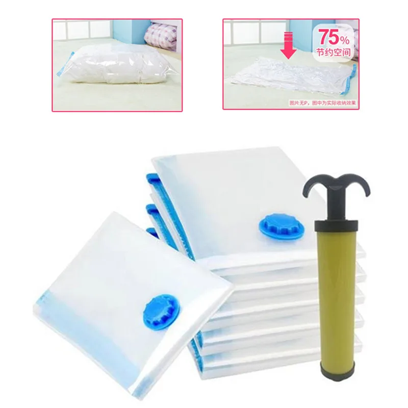 Vacuum Storage Bags,for Bedding,Pillows,Towel,Clothes Space Saver Travel Storage Bag,With Hand-Pump,Vacuum Bag Package