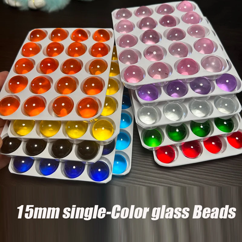 

20pcs 15mm Transparent Colorful Glass Marbles for Kids Games, DIY Craft Decor, Parent-Child Toys,