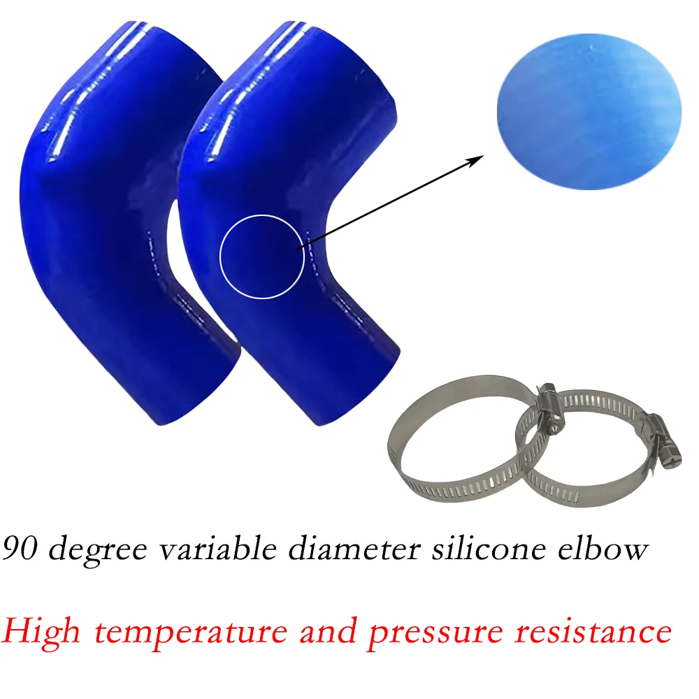 

Blue 90 degree silicone bend tube, resistant to high temperature and high pressure, with a diameter color that supports customiz