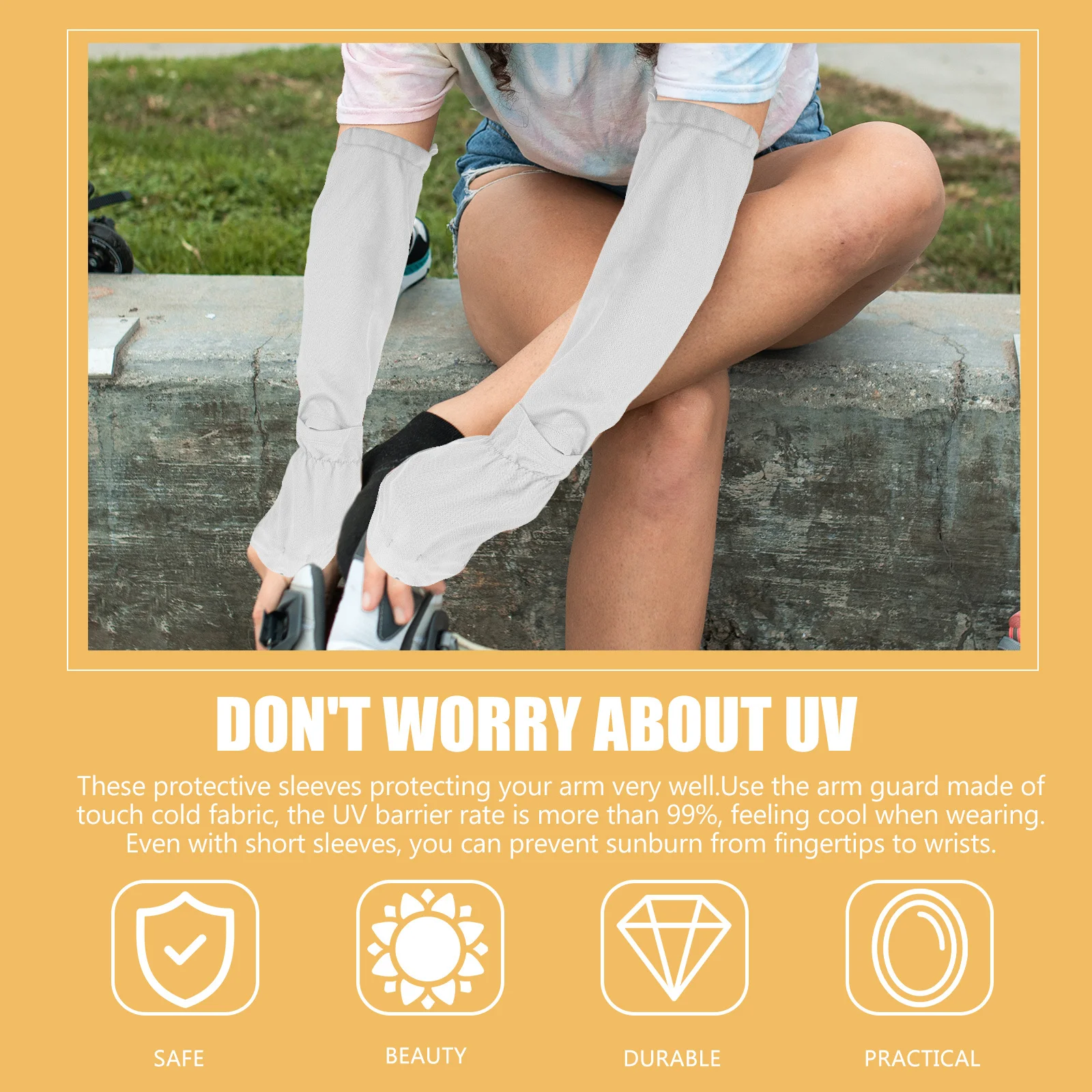 زوج واحد من أكمام أذرع تبريد للحماية من الشمس للرياضات الخارجية والمشي لمسافات طويلة وركوب الدراجات والأشعة فوق البنفسجية الواقية للصيف وركوب الخيل وخفيفة الوزن