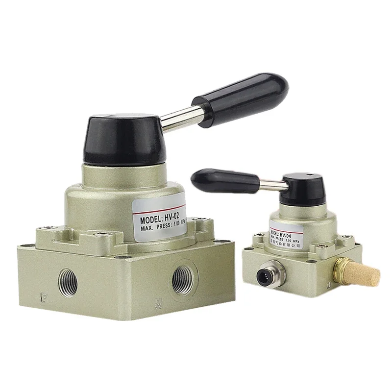 HV-02 HV-03 HV-04 HV200-02 HV300-03 HV400-04 3 Position 4 Way Pneumatic Hand Control Rotary Valve Manual Operated Air Switch