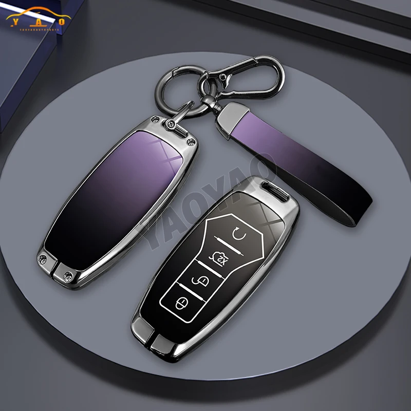 Zinc Alloy Gradient Color Car Remote Key Case For BYD Second Song Pro Tang Dm QIn PLUS MAX Yuan Generation Atto 3 Han EV Dolphin