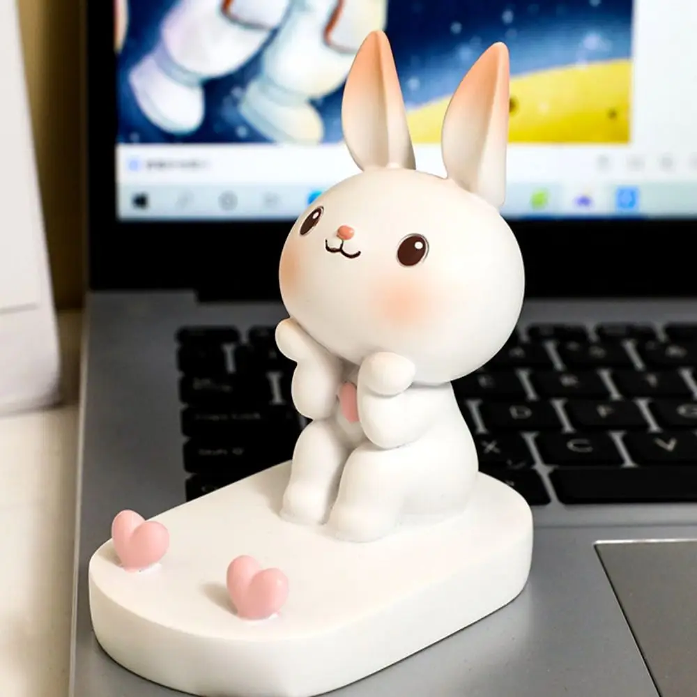 Hars Konijn Telefoonstandaard Antislip Standbeeld Kat Mobiele Telefoonhouder DIY Ambachten Draagbare Kat Bureau Luie Beugel Smart Phone Display
