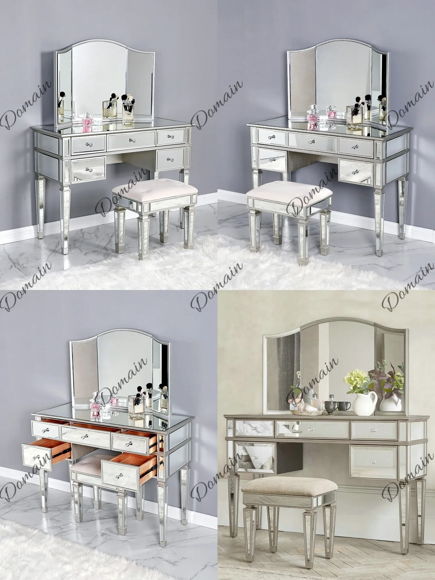 Cd Light Luxury Solid Wood Dresser Bedroom Modern Minimalist Storage Cabinet Small Makeup Table Vanity Desk