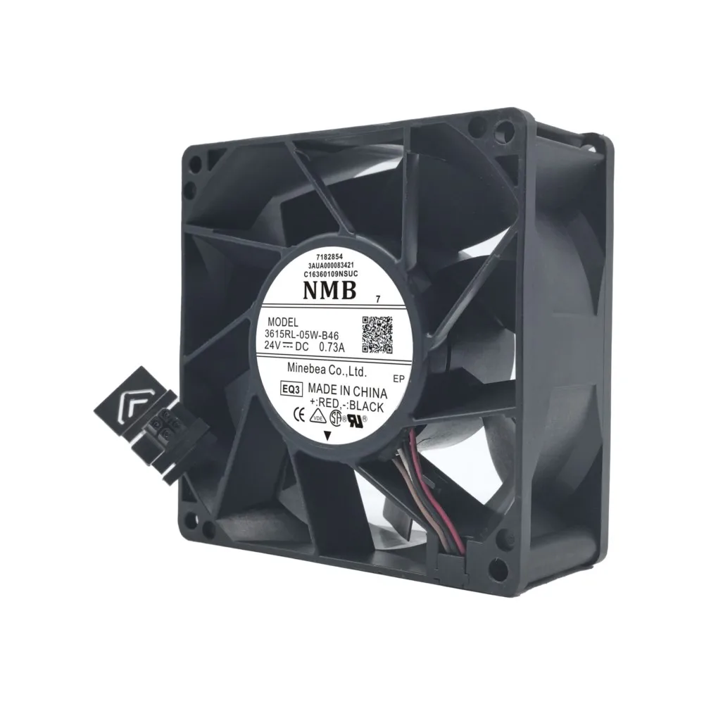92mm X 38mm Fan for NMB 3615RL-05W-B46 90mm Fan: 24V, 5700RPM, 118.6CFM Inverter Cooling for ABB ACS880 inverter cooling fan