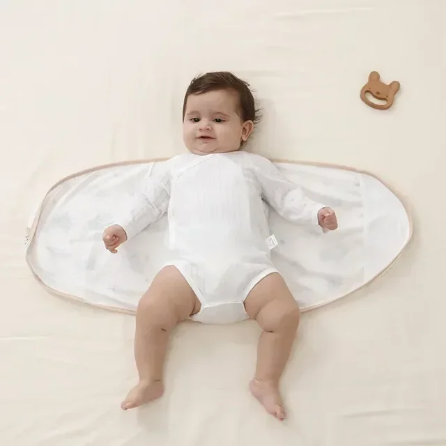 Baby Swaddle Blanket 0-6 Months Strap Protect Belly Baby Sleeping Blanket Wrap for New Born Thin-style for Summer 2