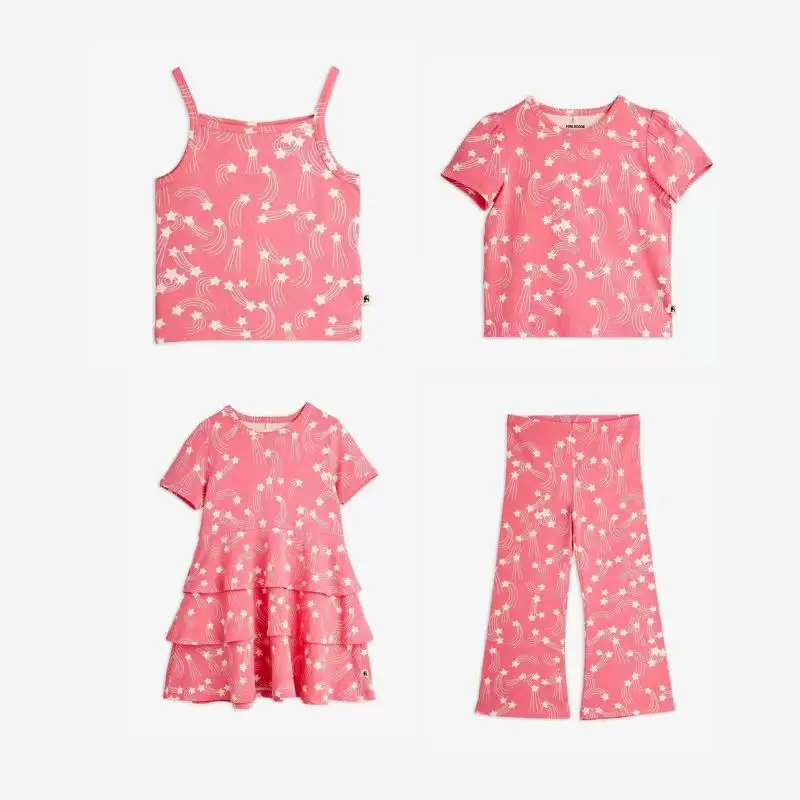 2026 Spring Summer Nordic Style MR Star Collection Children's Vest Pants T-Shirt Dress Girls' Set