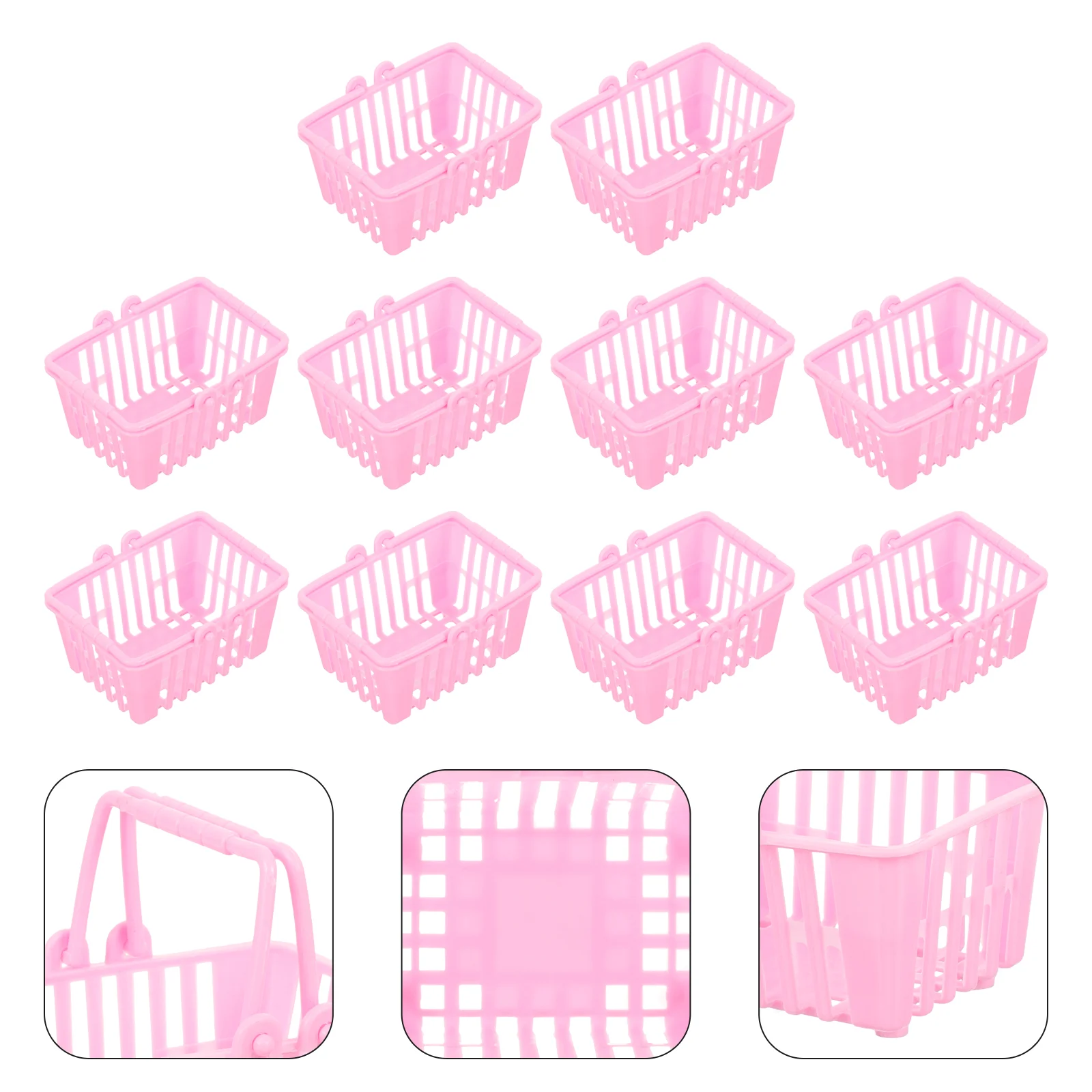 10 Pcs Dollhouse Shopping Basket Storage Baskets Mini Grocery Toy Miniature Children Accessories