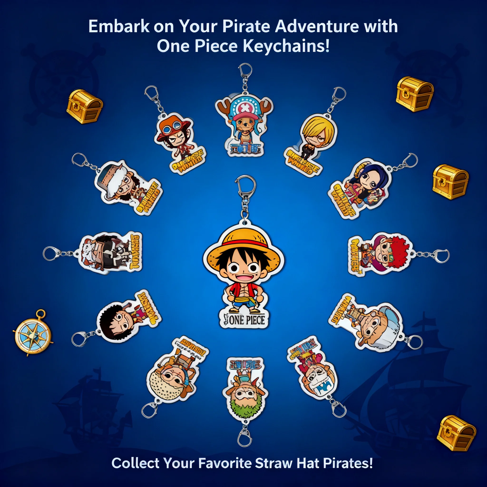 

Акриловый брелок для ключей в стиле аниме One Piece: Монки Д. Луффи, Ророноа Зоро – аксессуар-подвеска для фанатов, коллекционный подарок