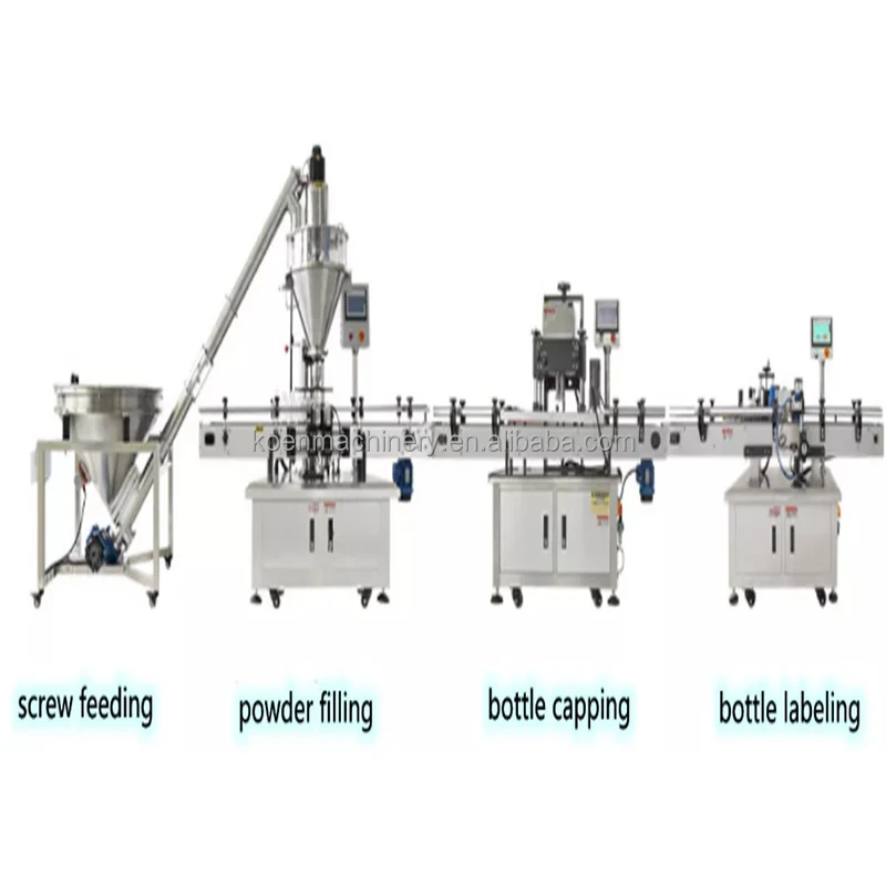 Fully Automatic Powder Small Glass Bottle Vial Washing Filling and Capping Labeling Machine Production Line