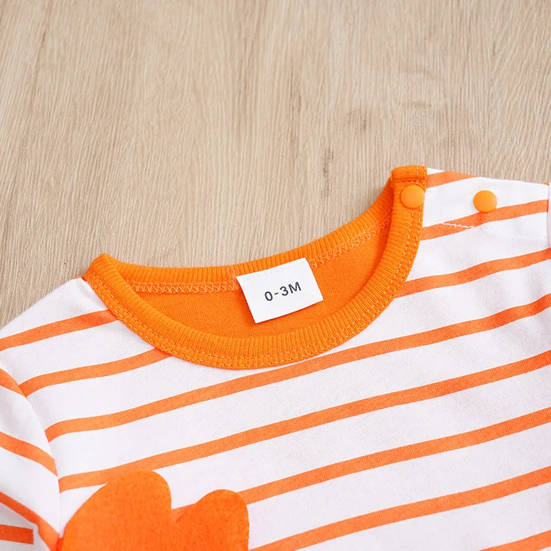 Baby Boys Girl Unisex Newborn Onesies Romper 0-18 Months Toddler Clothing Infant Long Sleeve Orange striped crab cotton Jumpsuit