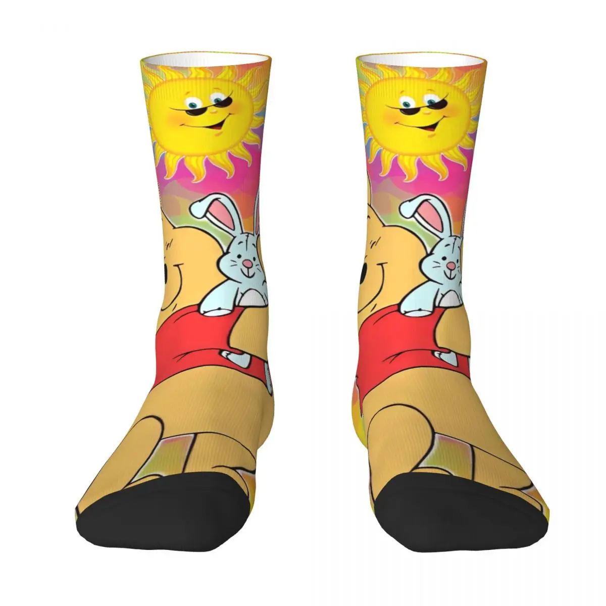 Winnie The Pooh Cartoon Socks Kawaii Stockings Autumn Anti-Slip Women Men Socks High Quality Custom Running Sports Socks