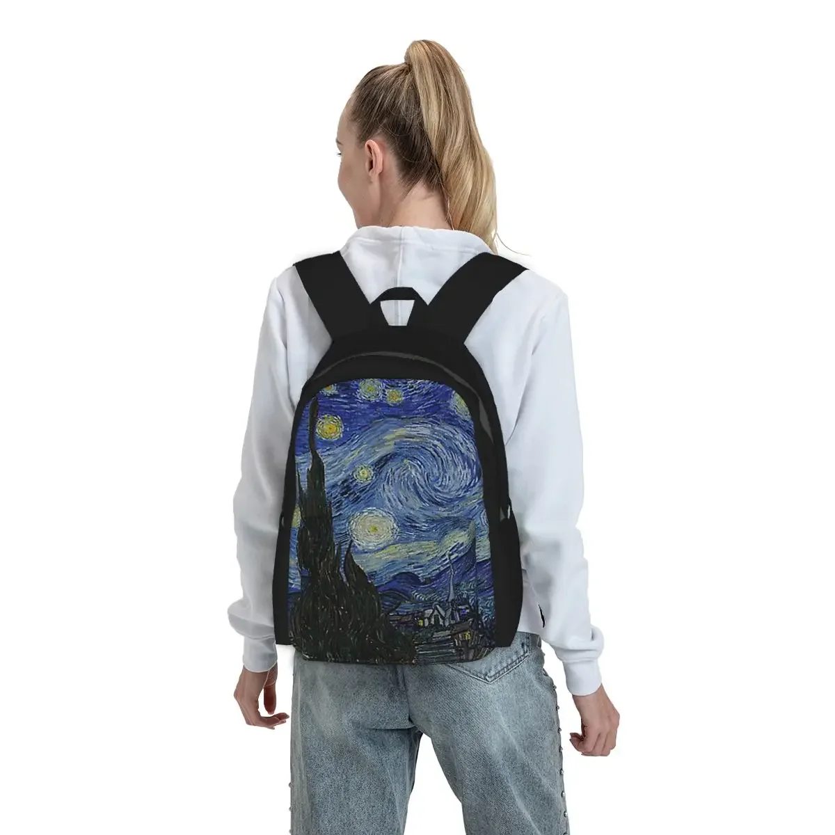 

Starry Night (Vincent Van Gogh) Backpack Boys Girls BookBag Kids School Bag Computer Shoulder Bags for Men Women