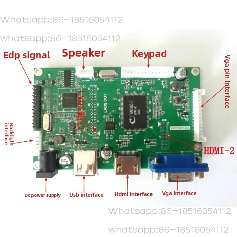 EDP Driver Board / LVDS Driver Board USB/VGA/HDMI to EDP Driver Board High Performance V59 Scheme
