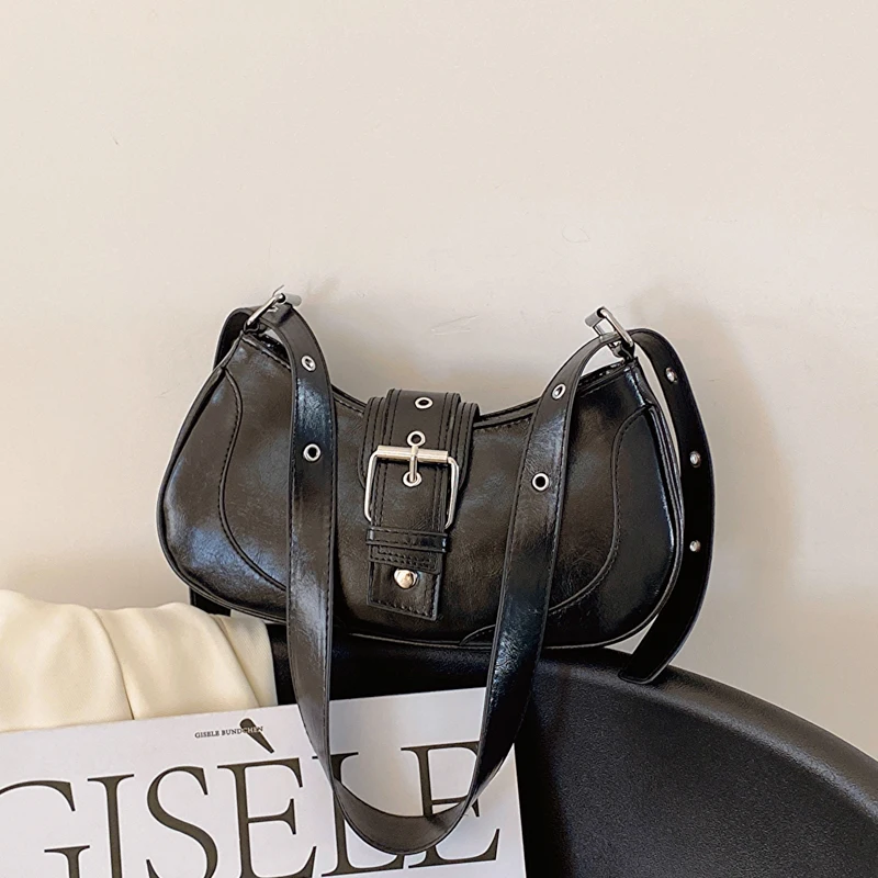 حقيبة كتف نسائية أنيقة بلون واحد، حقيبة كروس من الجلد الصناعي الناعم مع إغلاق بالسحاب، تصميم عصري بحجم صغير #2