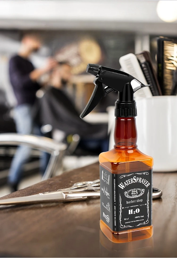 500ML Hairdressing Spray Bottle Salon Barber Hair Tools Water Sprayer Retro Whiskey Oil Head Watering Can