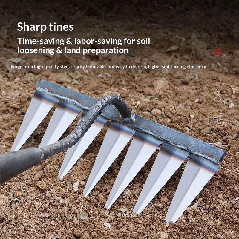 Farm Tool Weed Remover Soil Loosening Ground Covering Nail Rake - Agricultural Equipment for Garden Care