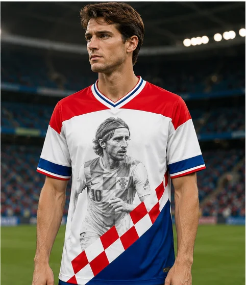 2026 Croatia No.10 football jersey men's V-neck football T-shirt fan uniform casual street hip-hop breathable top