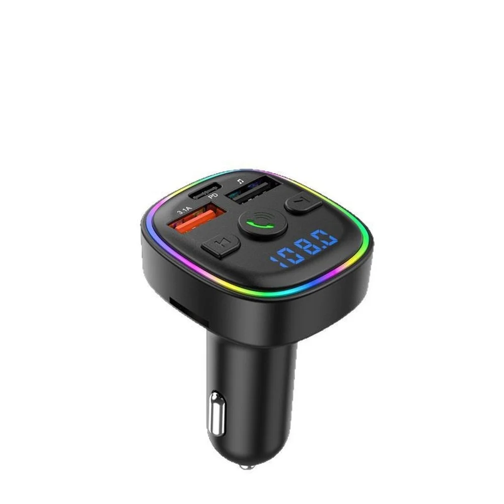 For SUVs For Trucks Audio Streaming FM Transmitter Black 5V 3.1A Output Automatic Frequency Memory Compatible With MP3