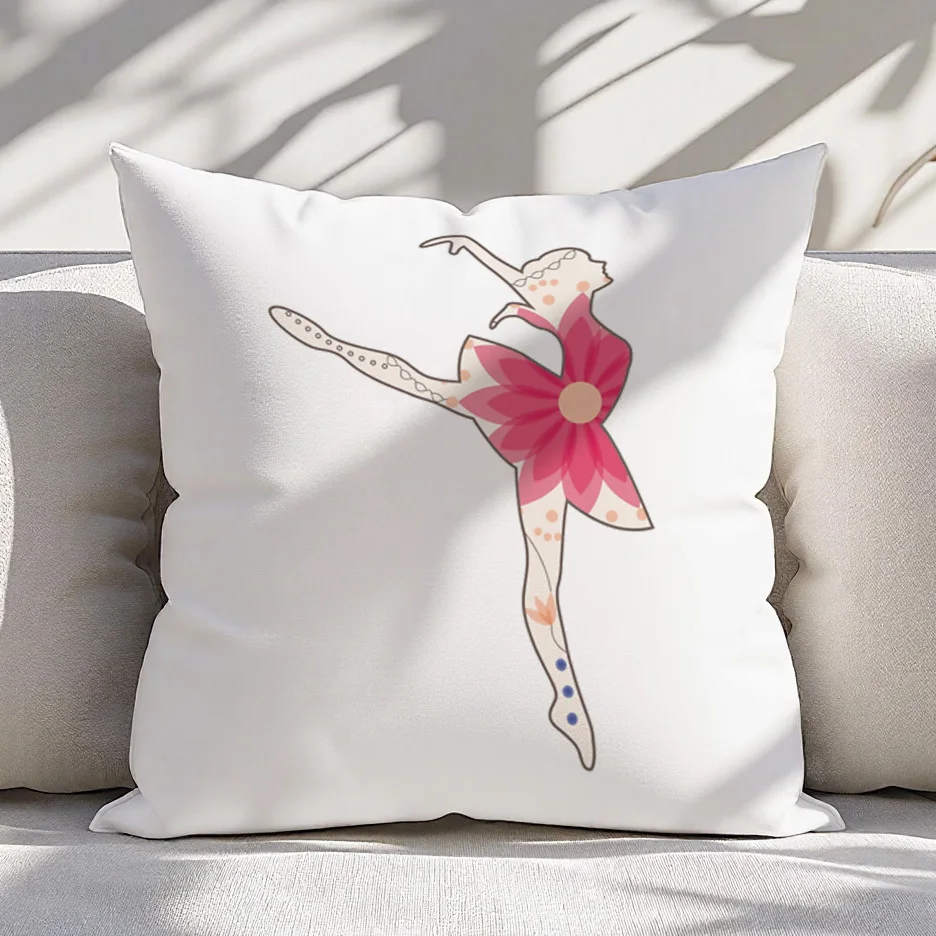 Vintage Ballet Dancer Sleeve Zipper Closure 18 x 18 Inches 