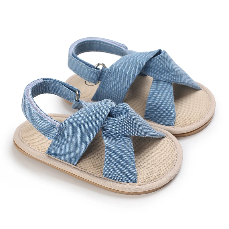 Sweet 0-18M Baby Cute Open Toed Pre School Summer Sandals Blue Princess Casual Soft Rubber Bottom Anti Slip Single Shoe Women's