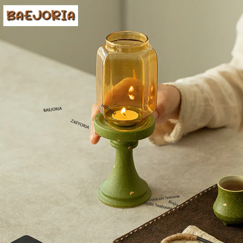 Sprinkle Gold Glass Lamp Shade Candle Holder Zen Scented Aromatic Candles Candle Lights Tea Services Home Decorations Craft Gift