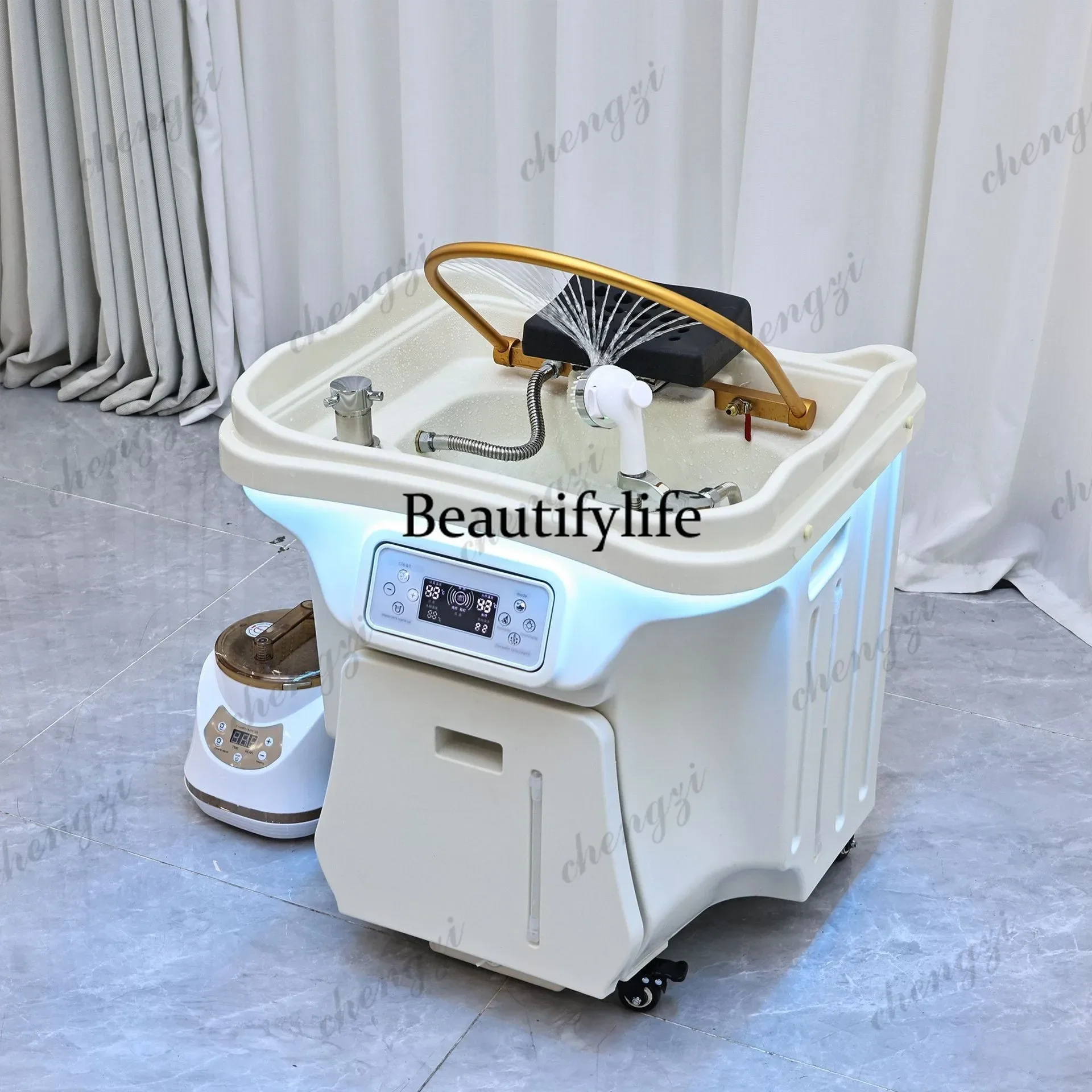 A73Water storage head basin Movable head therapy instrument Beauty salon Water circulation fumigation shampoo basin