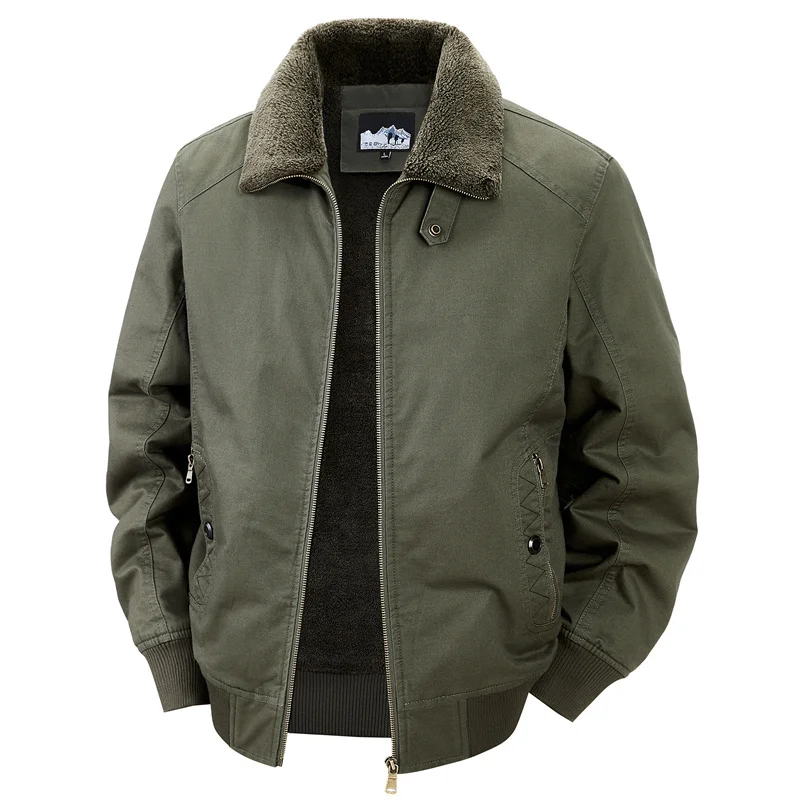 

Korean Style Retro Cotton Parkas Jacket Men's Cotton Jacket New Lamb Wool Parkas Winter Velvet Loose Oversized Outdoor Jacket