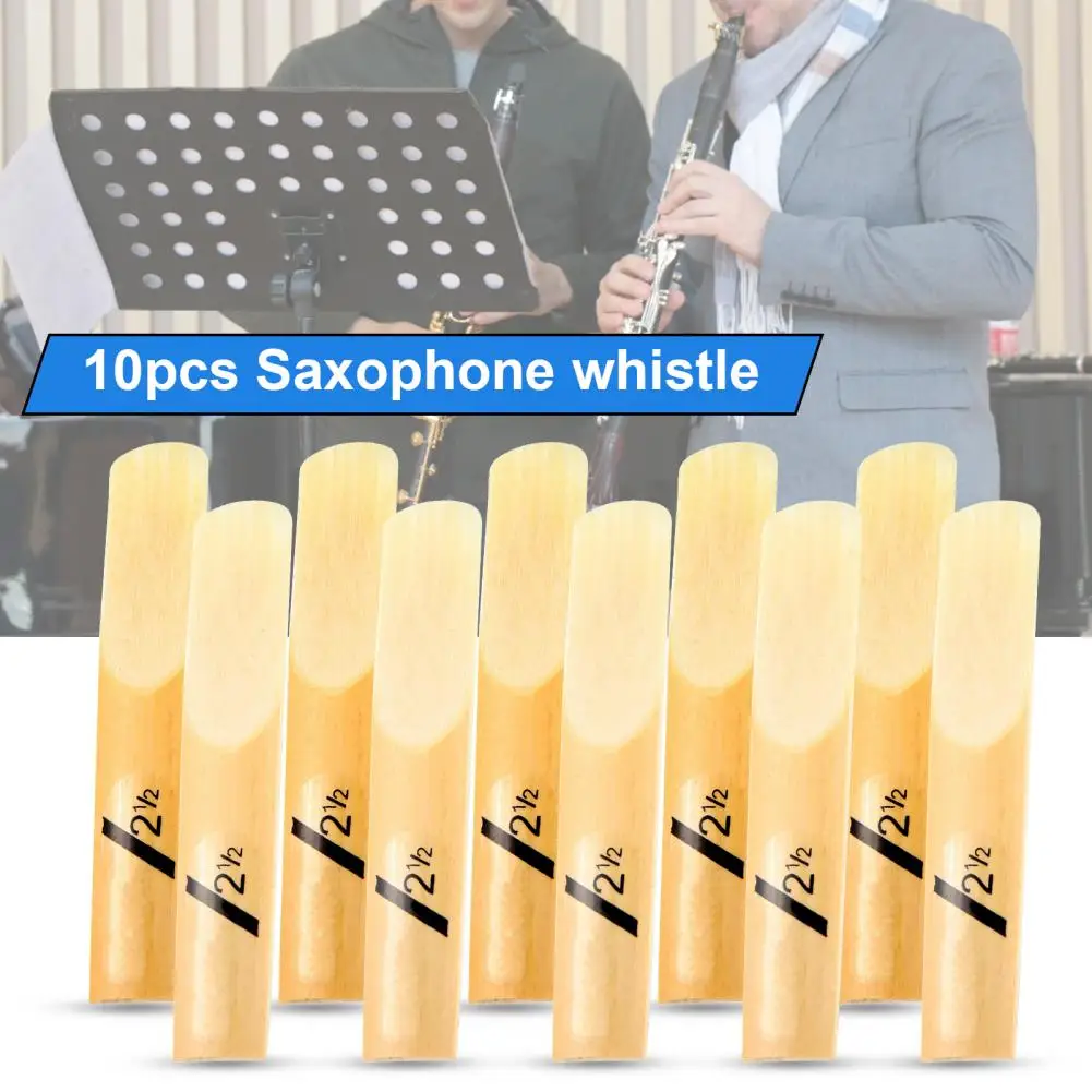 10Pcs/Set Clarinet Reed Skin-Friendly Anti-Corrosion Lightweight Smooth Wood Portable Tenor Clarinet Reed for Musician