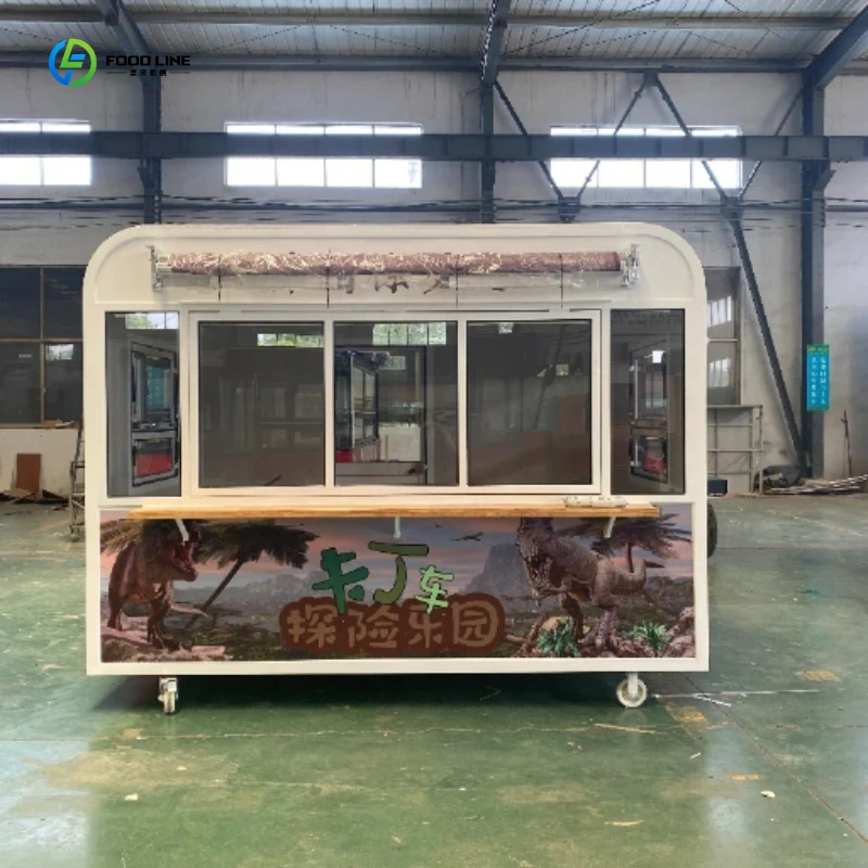 Mobile Food Cart FL Customized Beautiful Full Kitchen Bakery Food Truck | Multi-category Applicable Towing Street Cart