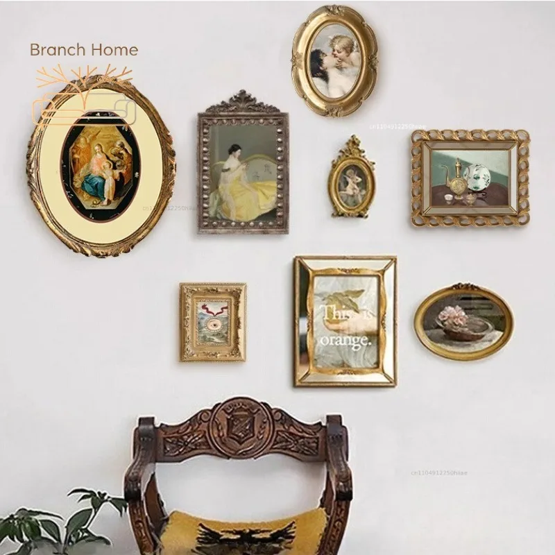 Retro Painting Frame Living Room Creative Wall Picture Frame Dining Room Luxury Wall Ornament Bedroom Art Wall Hanging Mural