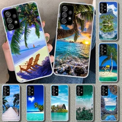 Summer Beach Sunset Sea Palm Tree Phone Case for Samsung Galaxy A15 A25 A35 A55 A14 A24 A34 A54 A04S A13 A23 A33 A53 A03S A52 A1