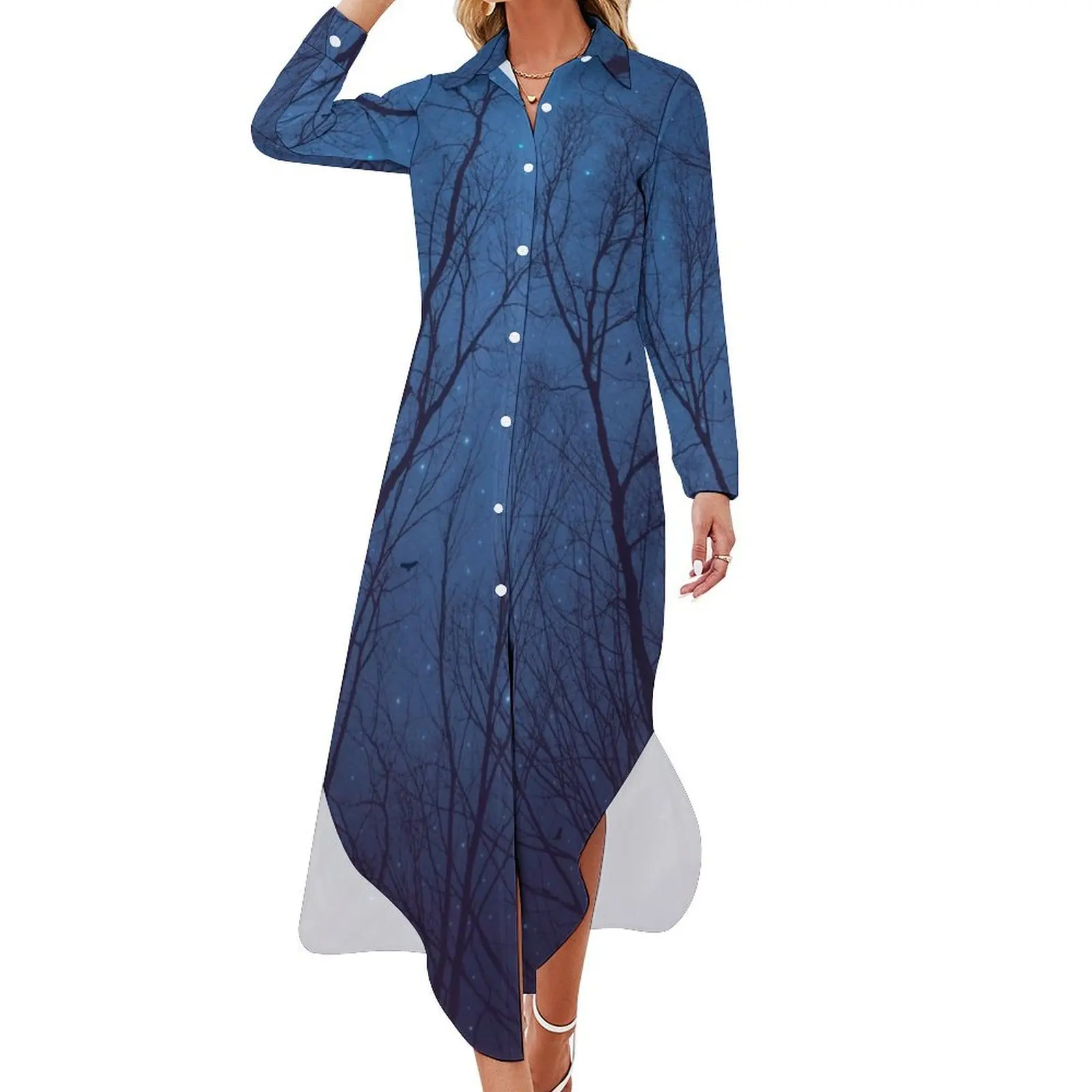 

I Have Loved the Stars too Fondly Long Sleeved Shirt Dress summer dress daily dress women elegant luxury