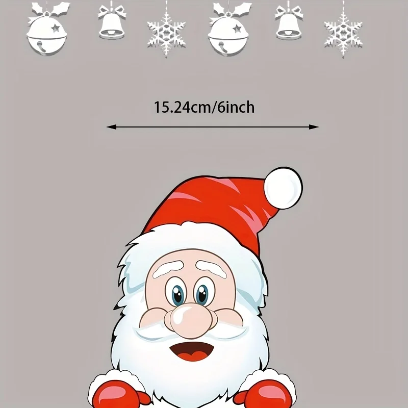 مجموعة ملصقات سيارات عيد الميلاد، شارات نافذة رجل الثلج سانتا والرنة، ديكور خارجي تلقائي احتفالي لحفلة عيد الميلاد، هدية العيد #3