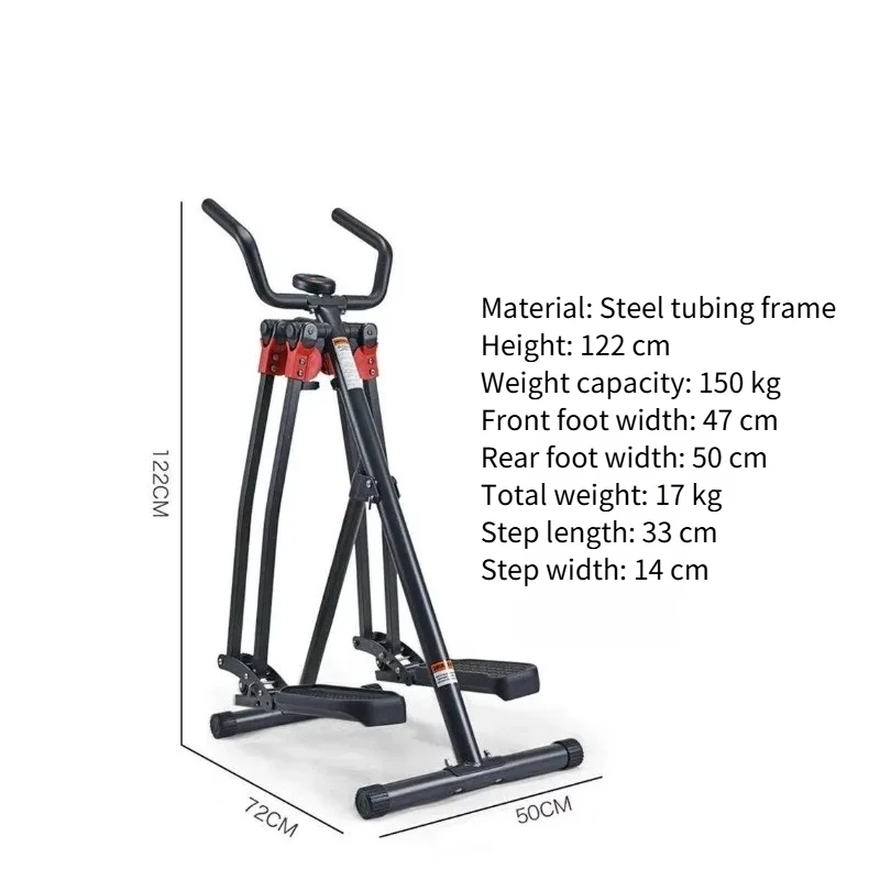 Home Fitness Air Walker Elliptical Stepper- Low-Impact Total Body Exercise Machine, Portable Indoor Cardio Equipment for Seniors