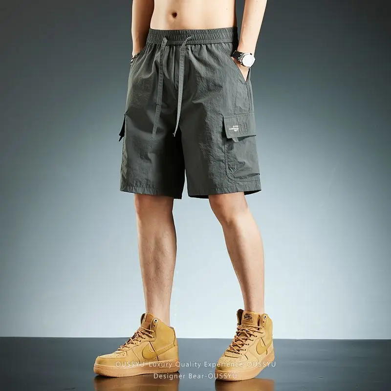 Men's Casual Shorts Summer Loose Fit Ice Silk Quick Dry Breathable Cargo Shorts for Men Outdoor Sport Beach Wear Comfortable - view 3