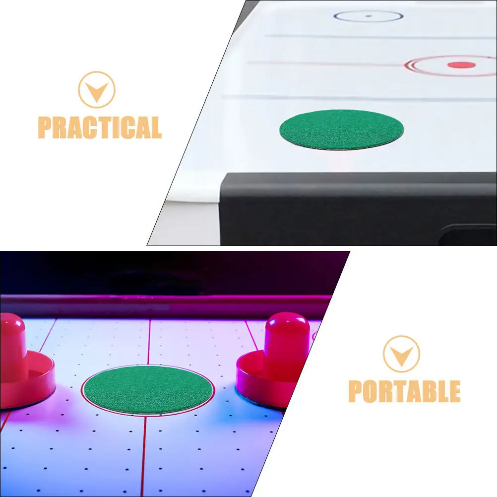 6Pcs Air Hockey Mallet Pad Replacement Green Self-Adhesive Felt Stickers Kit Improved Sliding Performance Pushers Handles