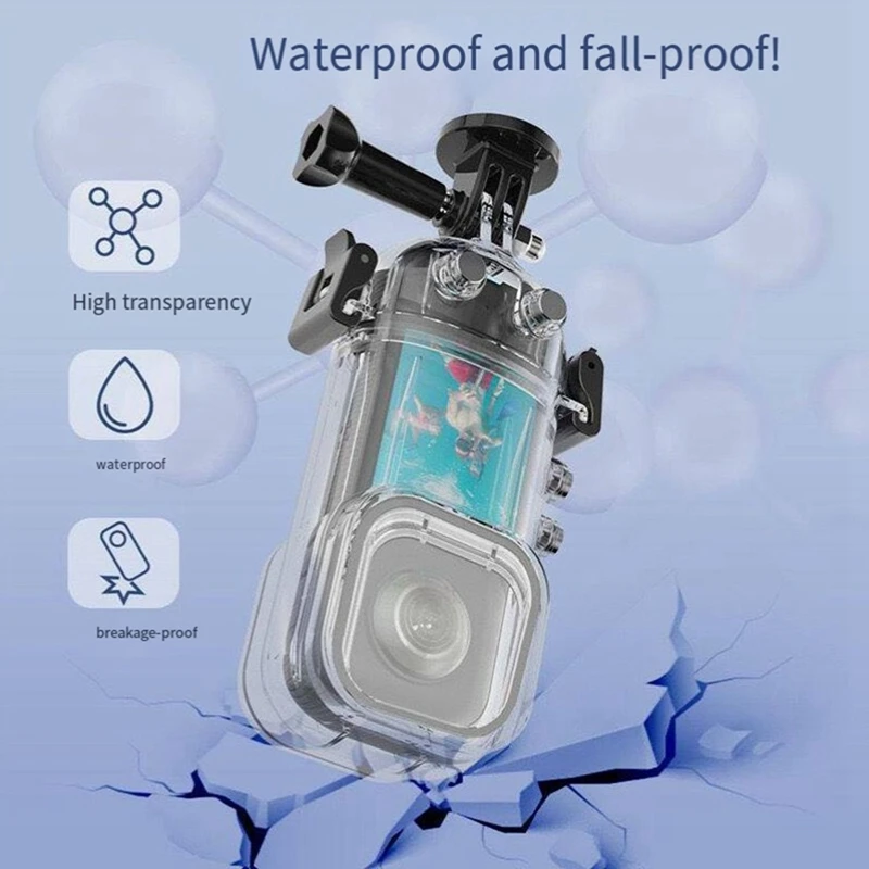 For Insta360 X3 Shadow Rock Panoramic Camera 40M Diving Case Waterproof Case Seamless Splice Waterproof Case