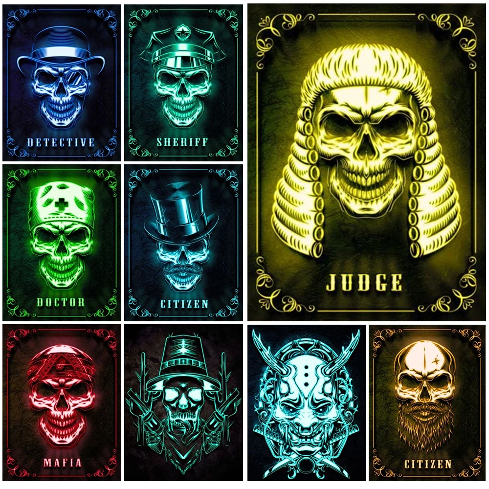 

Judge Skulls Sheriff Maniac Samurai Poster Wall Art Canvas Painting Posters and Prints Home Decor Wall Pictures For Living Room