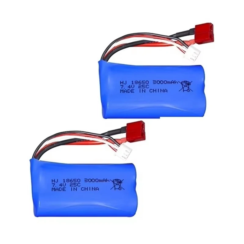 7.4V 3000mAh 18650 Li-ion Batterij voor Wltoys 10428 12428 12423 RC Auto Onderdelen 2S 7.4V Batterij Voor Wltoys 144001 124017 124019