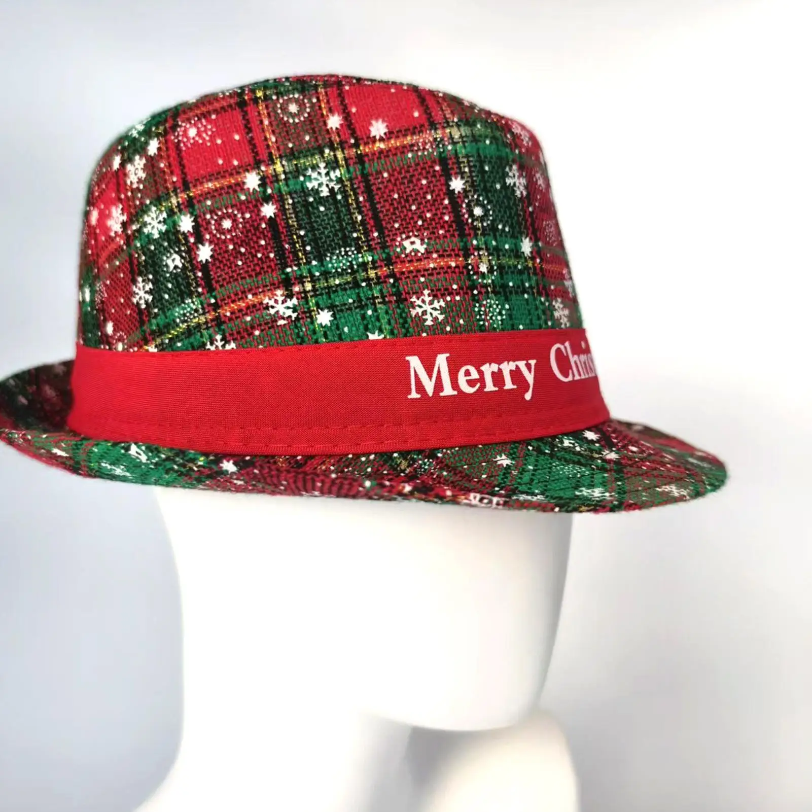 

Рождественские шляпы-федоры для взрослых, классические дышащие праздничные головные уборы со снежинками, мягкая рождественская шляпа-федора для семьи и мужчин