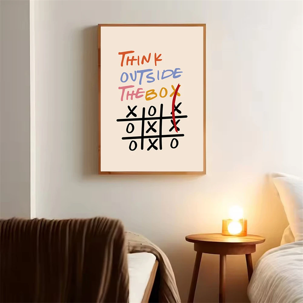 Vibrant For THINK OUTSIDE THE BOX Wall Art Canvas Painting Posters And Prints Pictures For Living