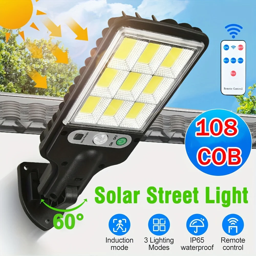 

108 COB LED Reflector Garden Solar Motion Sensor Light Outdoor Waterproof Human Induction Solar Power spotlight Street Wall Lamp