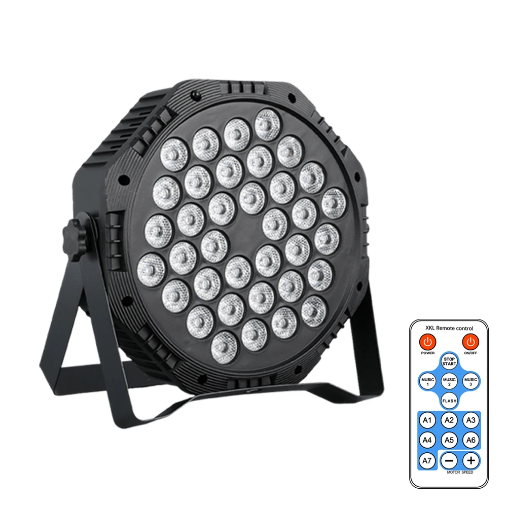 36 LED USB RGB Płaska Lampa Sceniczna Par z Sterowaniem DMX512, Kolorowa Lampa Efektowa do KTV, Klubu, Baru, Disco, na Imprezy, Dekoracja Sceny — 2