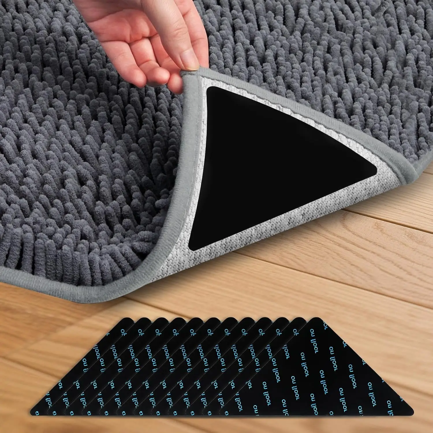 12 carpet clips for flooring and tiles, anti slip carpet clips, reusable carpet tape, keeping carpets in place and corners flat