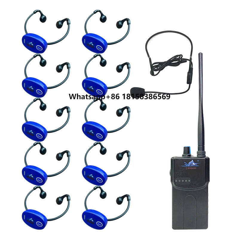 

SwimTalk Communicator 1 FM Transmitter and 10 Receivers Bone Conduction Swim & Dive Gear & Accessories for Training