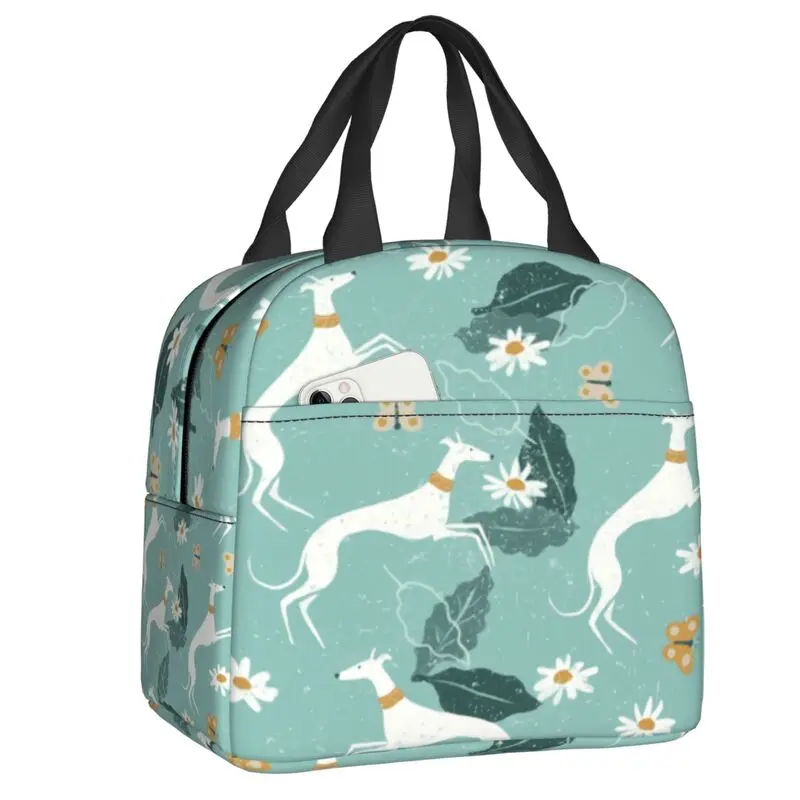 Bolsa tote de almoço isolada personalizada para festa de jardim galgos lurcher para mulheres, refrigerador quente, lancheira térmica, acampamento ao ar livre, viagem