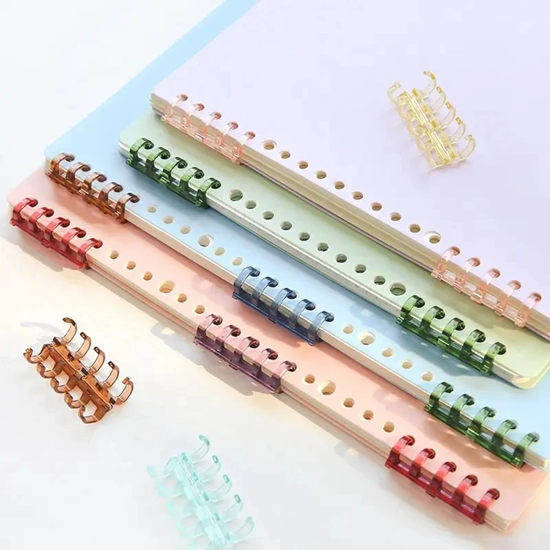 10/20/30Pcs Binding Spines Snap Split Binder Rings Learning Cards Notebook Loose Leaf Stationery Office Supplies Plastic view 3