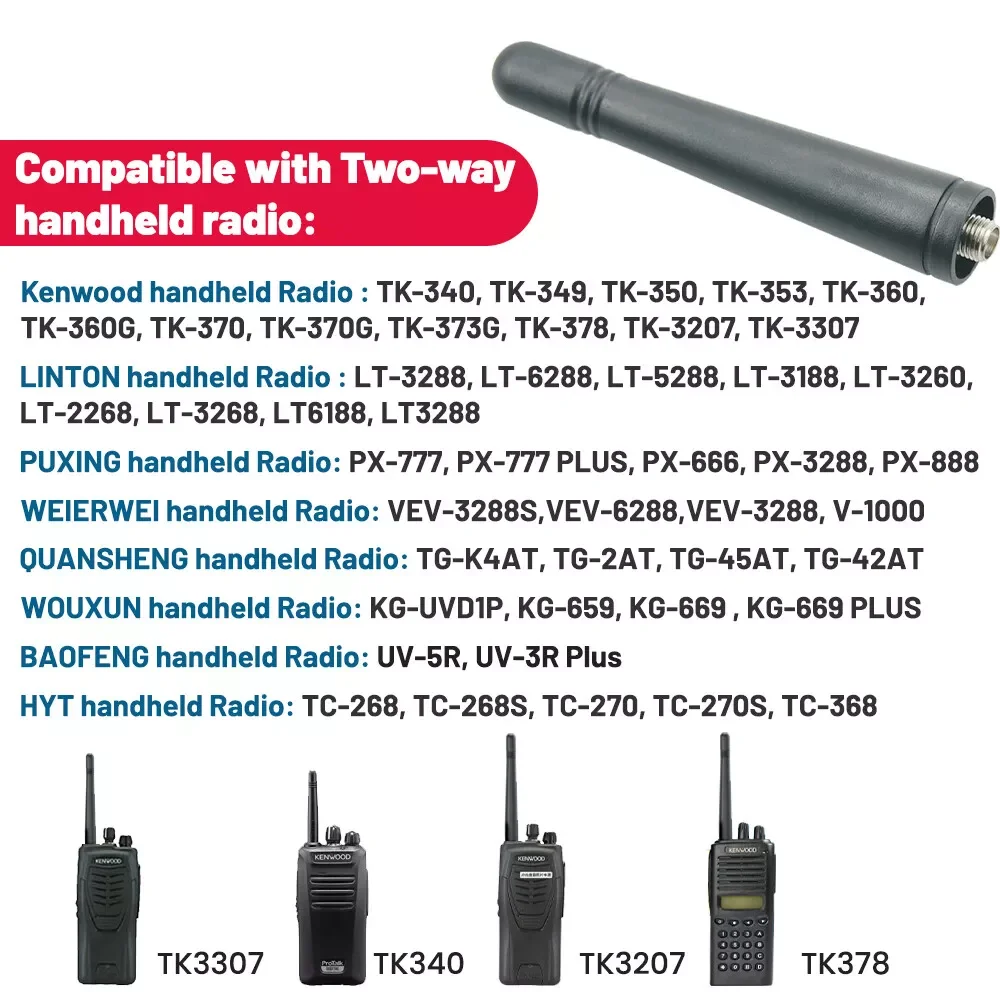 5pcs KRA23 UHF 400-470MHz SMA-Feamle Antena para Kenwood TK-3207G TK3207 TK3107 PUXING WOUXUN Baofeng HYT QUANSHENG LINTON Radio